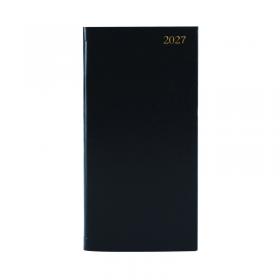 5 Star Slim Desk Diary Potrait Week To View Black 2027 KF1BK27 KF1BK27