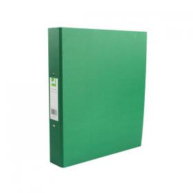 Q-Connect 2 Ring 25mm Paper Over Board Green A4 Binder (Pack of 10) KF20037 KF20037