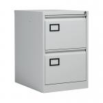 This photo showcases a pair of Jemini 2 drawer filing cabinets from VOW steel, with a lockable feature. The cabinets measure 470x622x711mm and come in a light grey color. They would be a sleek and functional addition to any office space.