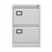 Jemini 2 Drawer Filing Cabinet Lockable 470x622x711mm Light Grey KF20042 KF20042