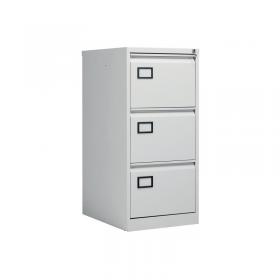 Jemini 3 Drawer Filing Cabinet 470x622x1016mm Light Grey KF20043 KF20043