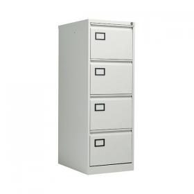 Jemini 4 Drawer Filing Cabinet Lockable 470x622x1321mm Light Grey KF20044 KF20044