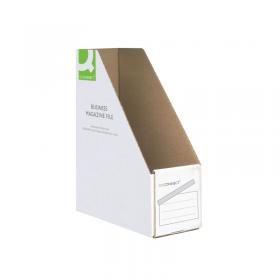 Q-Connect Business Magazine File 100x230x300mm White (Pack of 10) KF21659 KF21659