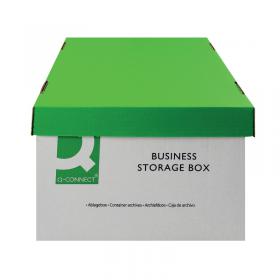 Q-Connect Business Storage Box 335x400x250mm GreenWhite (Pack of 10) KF21660 KF21660