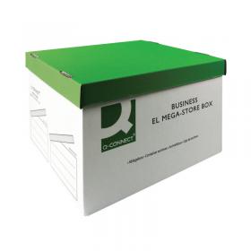 Q-Connect Mega-Store Box 383x430x295mm GreenWhite (Pack of 10) KF21738 KF21738