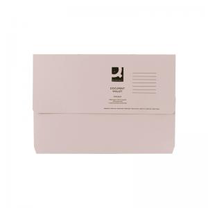 Q-Connect Document Wallet 285gsm Foolscap Buff Pack of 50 KF23010