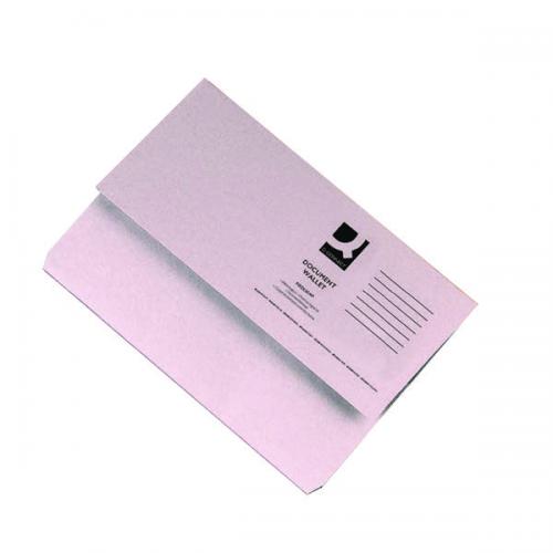 Qconnect Q Connect Document Wallet Pink Foolscap Pack-50 