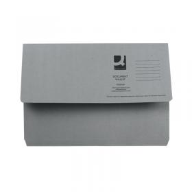 Q-Connect Document Wallet Foolscap Grey (Pack of 50) KF23013 KF23013