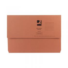 Q-Connect Document Wallet Foolscap Orange (Pack of 50) KF23014 KF23014