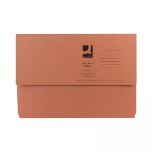 Q-Connect Document Wallet Foolscap Orange Pack of 50 KF23014 KF23014