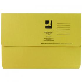 Q-Connect Document Wallet Foolscap Yellow (Pack of 50) KF23017 KF23017