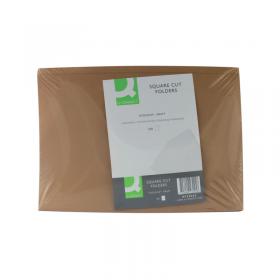 Q-Connect Kraft Square Cut Folder 170gsm Foolscap Buff (Pack of 100) KF23025 KF23025