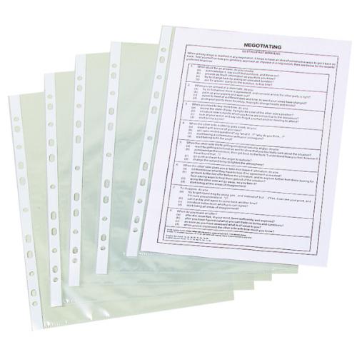 A4 Pack Of 100 Punched Pockets Anti-Static 50 Micron Glass Clear