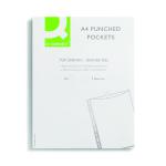 Q-Connect Punched Pockets Polypropylene 50 Micron A4 Embossed (Pack of 100) KF24001 KF24001