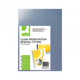 Q-Connect Clear A4 PVC Binding Covers 250 Micron (Pack of 100) KF24011 KF24011