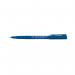 The photo shows a pack of 10 Q-Connect Fineliners in blue, with a fine 0.4mm tip. The slender pens are neatly lined up, showcasing their sleek design and professional appearance. The packaging is simple and clean, reflecting the reliable and efficient nature of these writing tools.
