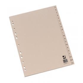 Q-Connect 20-Part A-Z Index Multi-Punched Buff A4 Manilla KF26011 KF26011