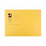 Q-Connect Square Cut Folder Lightweight 180gsm Foolscap Yellow (Pack of 100) KF26027 KF26027