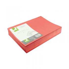 Q-Connect Square Cut Folder Lightweight 180gsm Foolscap Red (Pack of 100) KF26028 KF26028