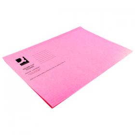 Q-Connect Square Cut Folder Lightweight 180gsm Foolscap Pink (Pack of 100) KF26029 KF26029