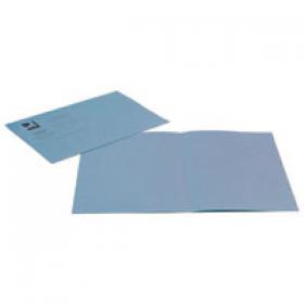 Q-Connect Square Cut Folder Lightweight 180gsm Foolscap Blue (Pack of 100) KF26033 KF26033