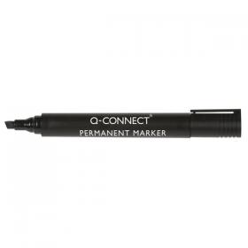 Q-Connect Permanent Marker Pen Chisel Tip Black (Pack of 10) KF26042 KF26042