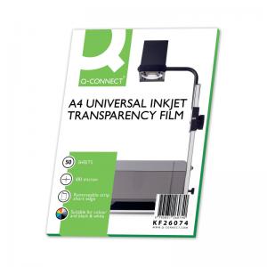 Q-Connect Inkjet Over Head Projector Film Pack of 50 KF26074 KF26074