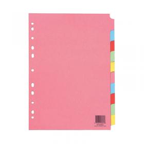Q-Connect 10-Part Subject Divider Multi-Punched A4 (25 Pack) KF26082Q KF26082Q