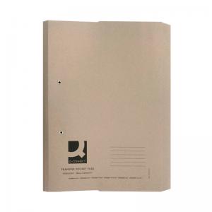 Q-Connect Transfer Pocket File 38mm Capacity Foolscap Buff Pack of 25