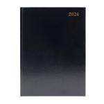 Desk Diary 2 Pages Per Day A4 Black 2024 KF2A4BK24 KF2A4BK24