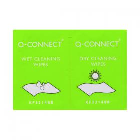 Q-Connect Wet and Dry Wipes (Pack of 20) KF32148 KF32148
