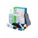 In the photo, a Q-Connect Whiteboard Starter Kit is shown, complete with drywipe accessories. The whiteboard is clean and ready for use, with markers, an eraser, and mounting supplies included in the kit. The simple yet functional design makes it ideal for any workplace or classroom setting.