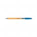 This image features a pack of 20 Q-Connect Ballpoint Pens in fine blue. The pens have a sleek design with a clickable top and a clear barrel to monitor ink levels. The fine tip creates precise and smooth lines, perfect for everyday writing tasks.