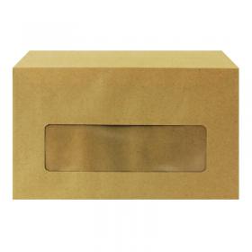 Q-Connect Envelope 89x152mm Pocket Centre Window Gummed 70gsm Manilla (Pack of 1000) KF3431 KF3431