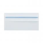 The picture features a pack of 500 Q-Connect Eco DL Envelopes. The envelopes are in standard DL size, made from 100gsm white recycled paper. They have a self seal closure for convenience.