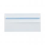 The image shows a pack of 1000 Q-Connect DL envelopes, with a white 100gsm self-seal wallet design. The envelopes have a professional appearance and are ideal for mailing documents of various sizes.