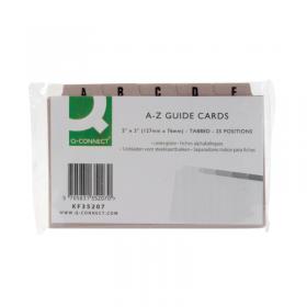 Q-Connect Guide Card 5x3 Inch A-Z Buff (Pack of 25) KF35207 KF35207