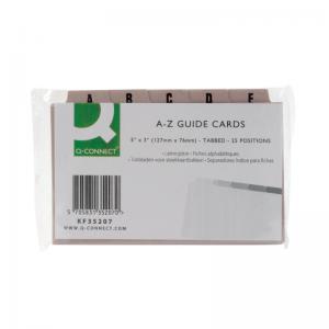 Q-Connect Guide Card 5x3 Inch A-Z Buff Pack of 25 KF35207 KF35207