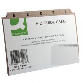 Q-Connect Guide Card 152x102mm A-Z Buff (25 Pack) KF35208 KF35208