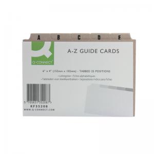 Q-Connect Guide Card 152x102mm A-Z Buff 25 Pack KF35208 KF35208