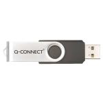 Q-Connect USB 2.0 Swivel 8GB Flash Drive Silver/Black KF41512 KF41512