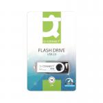 Q-Connect USB 2.0 Swivel 16GB Flash Drive SilverBlack KF41513 KF41513