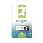 Q-Connect USB 2.0 Swivel 64GB Flash Drive SilverBlack KF41514 KF41514