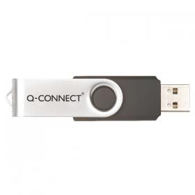 Q-Connect USB 2.0 Swivel 64GB Flash Drive Silver/Black KF41514 KF41514