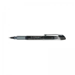 Q-Connect Black 0.5mm Liquid Ink Rollerball Pen Pack of 10 KF50139
