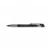 The image shows 10 sleek and professional fine black rollerball pens from Q-Connect. Each pen features a smooth and consistent liquid ink flow for effortless writing. The pens are neatly packaged and ready for use.