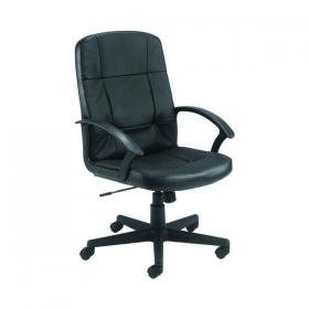 Jemini Thames High Back Executive Chair 620x700x1020-1115mm Leather Look Black KF50189 KF50189