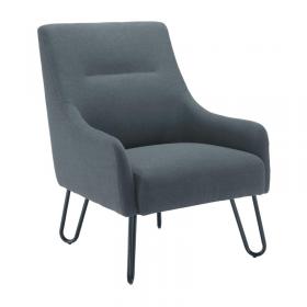 VOW Jemini Daveen Reception Wire Frame Armchair 650x800x860mm Grey KF70021 KF70021