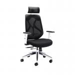 Stealth High Mesh Back Operator Chair Headrest Adjustable Arms 660x660x1140-1240 White/Black KF70060 KF70060