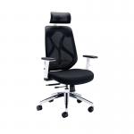 Jemini Stealth Mesh Back Operator Chair Headrest + Arms 660x660x1140-1240 WhiteBlack KF70060 KF70060